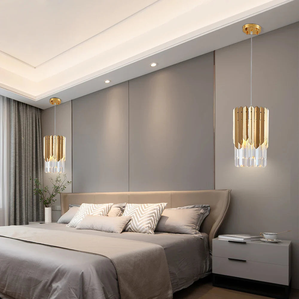 Afralia™ Modern Gold Crystal LED Chandelier for Home Luxury Indoor Lighting