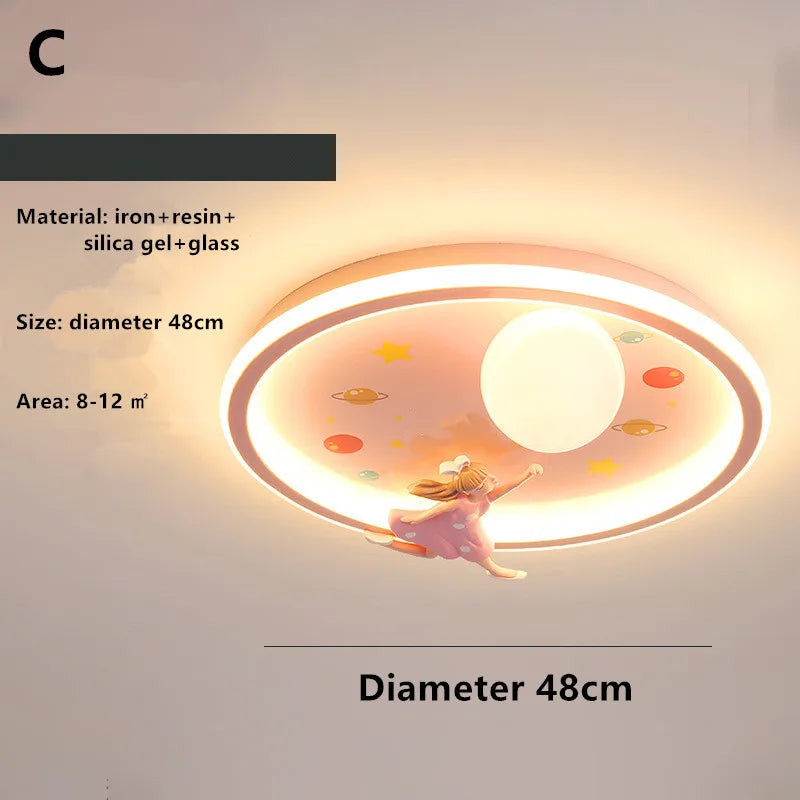 Afralia™ Astronaut Children's Room Ceiling Light Set