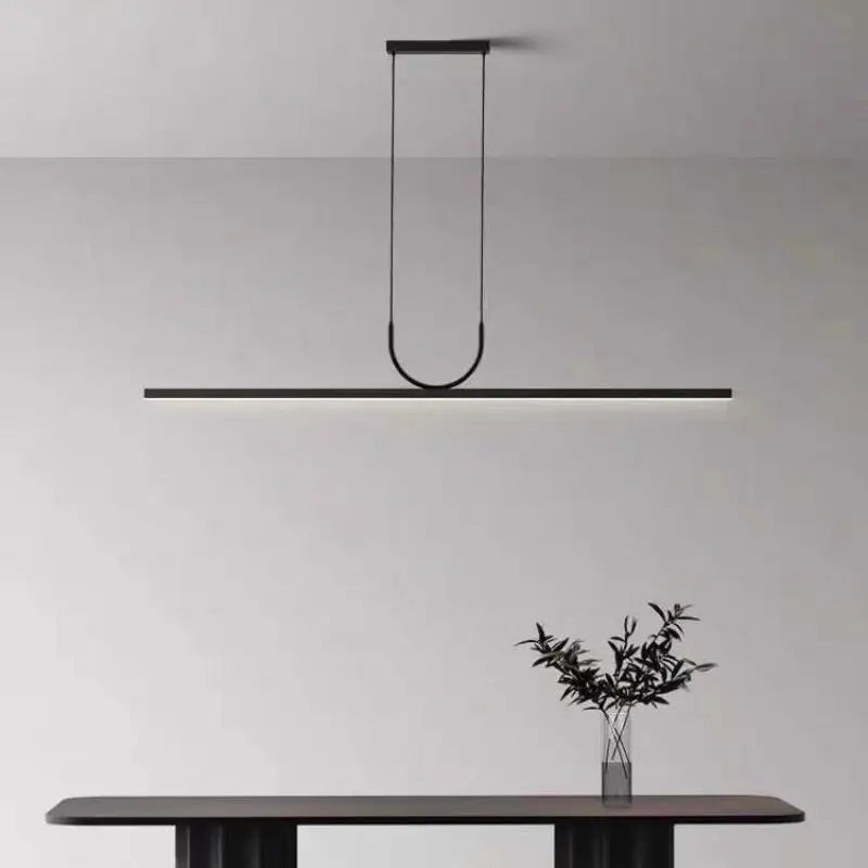 Afralia™ Black Art LED Ceiling Chandelier for Kitchen Island and Dining Room