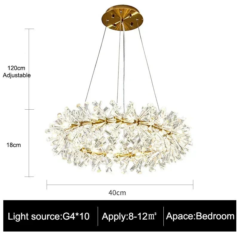 Afralia™ Luxury Crystal Chandelier LED Ceiling Light for Living Room & Bedroom