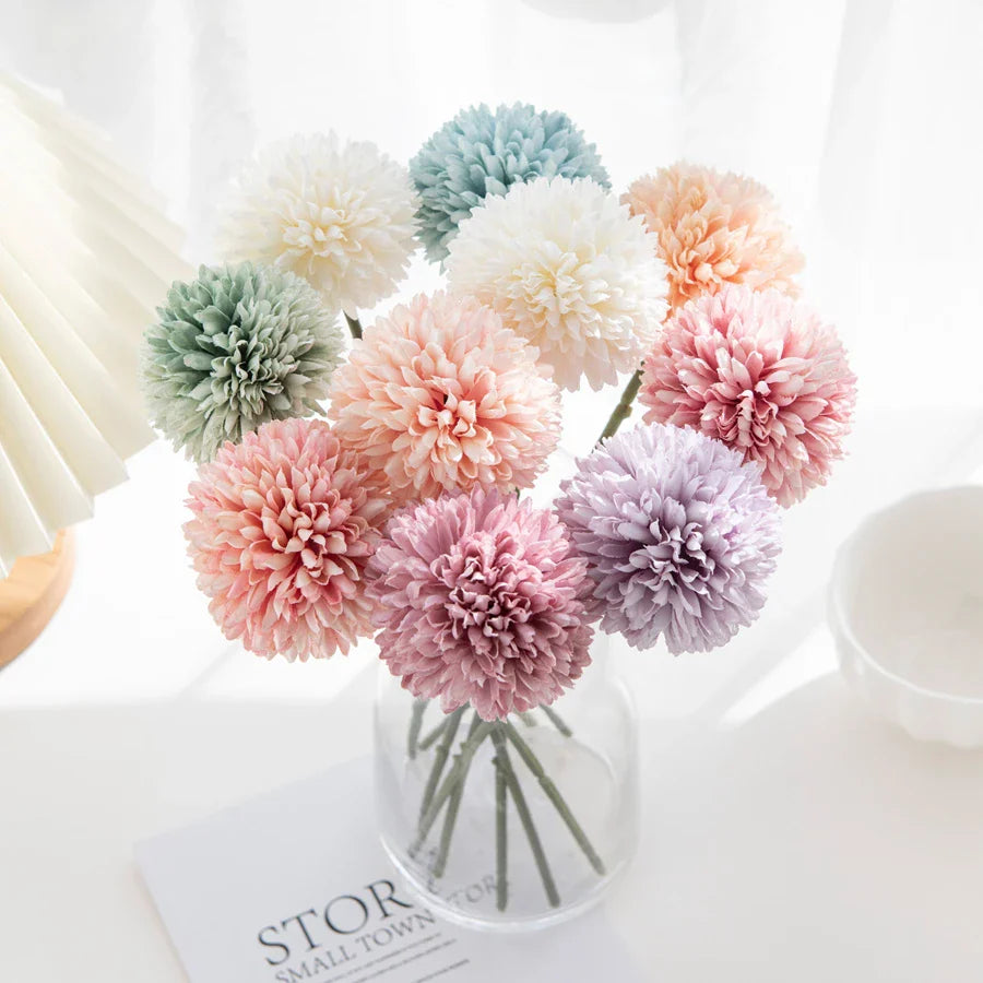 Afralia™ Silk Hydrangea Pompon Bouquet for Home Decor and Weddings