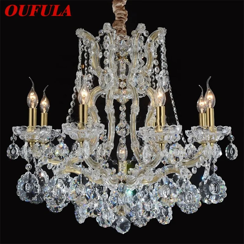 Afralia™ Crystal Candle Chandelier: Elegant LED Pendant Lamps for Home, Hotel, Villa Hall