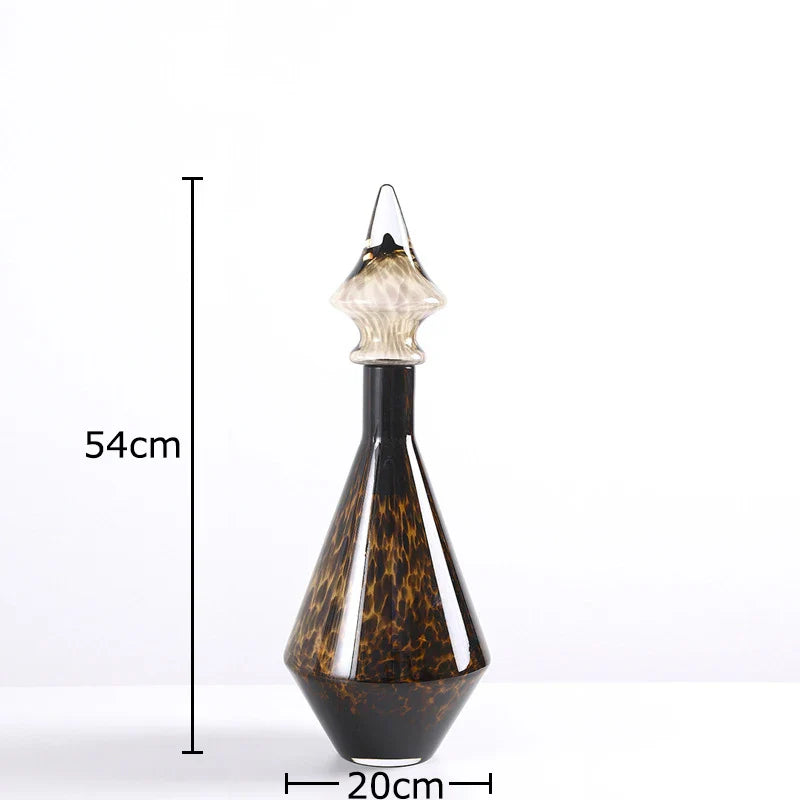 Afralia™ Leopard Print Glass Vase: Creative Flower Arrangement for Aesthetic Room Decor
