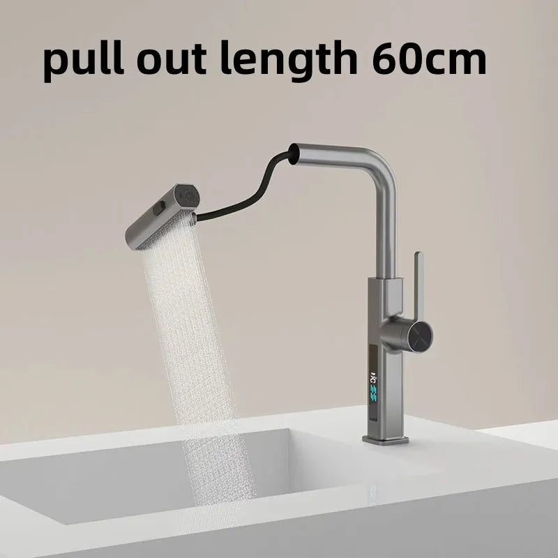 Afralia™ Pull Out Kitchen Faucet with Stream Sprayer Rotation Tap