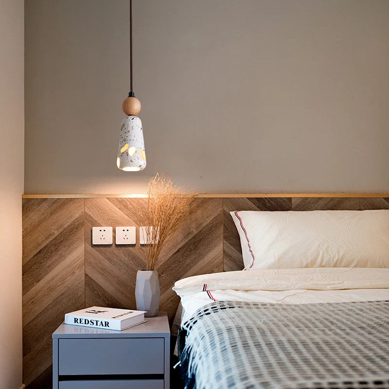 Afralia™ Stone Terrazzo LED Pendant Lights - Modern Nordic Adjustable Hanging Lamp