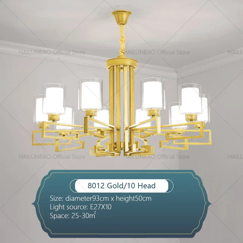 Afralia™ Chinese Style Luxury Living Room Chandelier for Elegant Homes