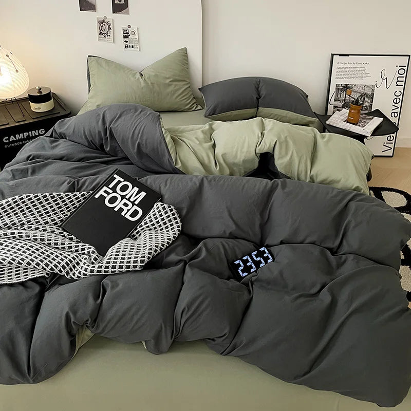 Afralia™ Cotton Bed Sets Comforter Cover Set with Corner Ties