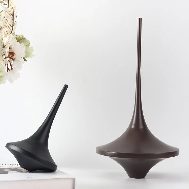 Afralia™ Metal Geometric Spinning Top Decor | Home Decoration Crafts