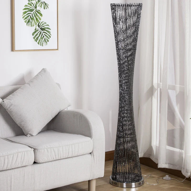 Afralia™ Aluminum Tower Floor Lamp for Living Room Decor，Modern LED Standing Light Stand
