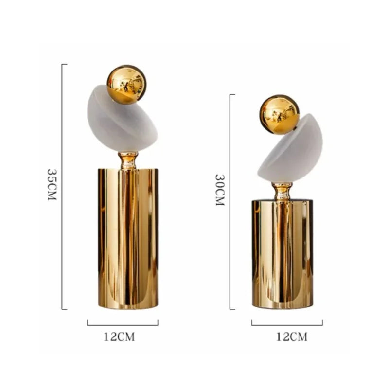 Afralia™ Geometric Golden Ball Frosted Glass Ornament Home Decor