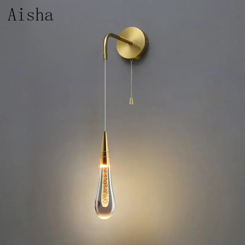 Afralia™ Crystal LED Wall Lamp: Elegant Bedside Lighting for Home Decor & Ambiance