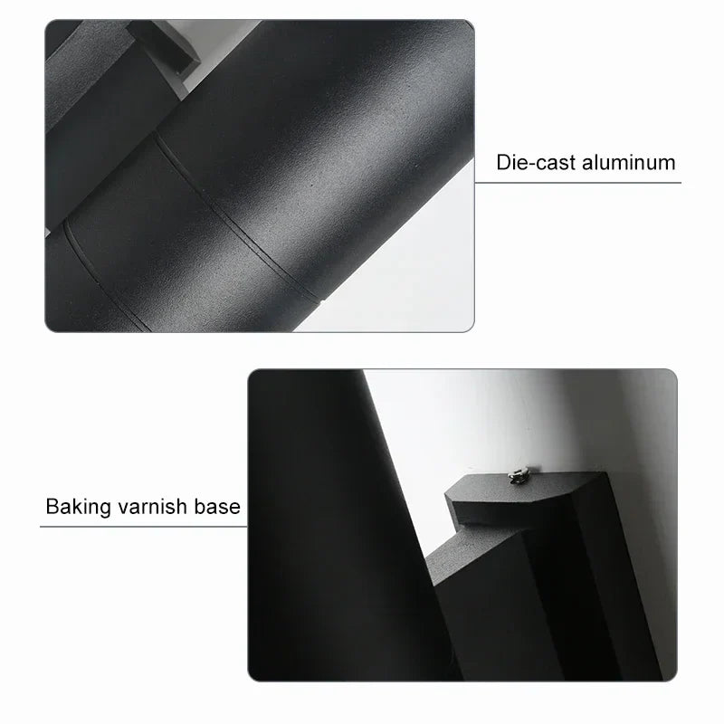 Afralia™ Outdoor Wall Light Black Gray 6W-36W IP65 Waterproof Aluminum Terrace Garden Lighting