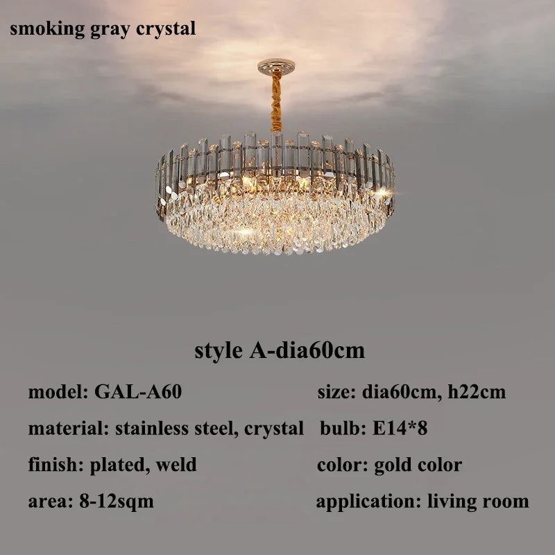Afralia™ Gold Crystal Chandelier for Living Room Luxury Lighting Fixture