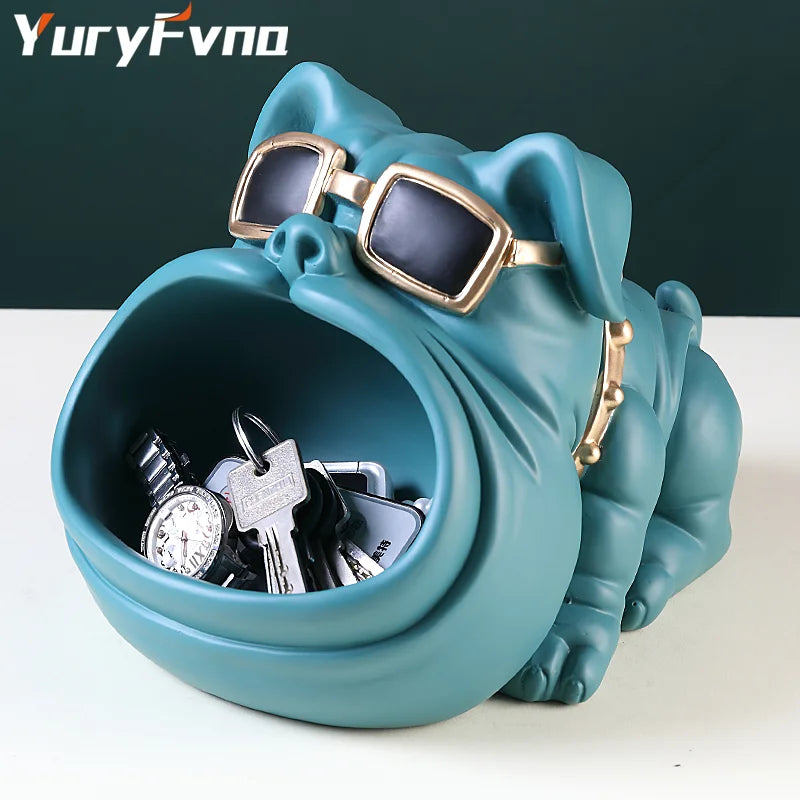 Afralia™ Cool Dog Sculpture Table Decoration Decorative Coin Bank Storage Box