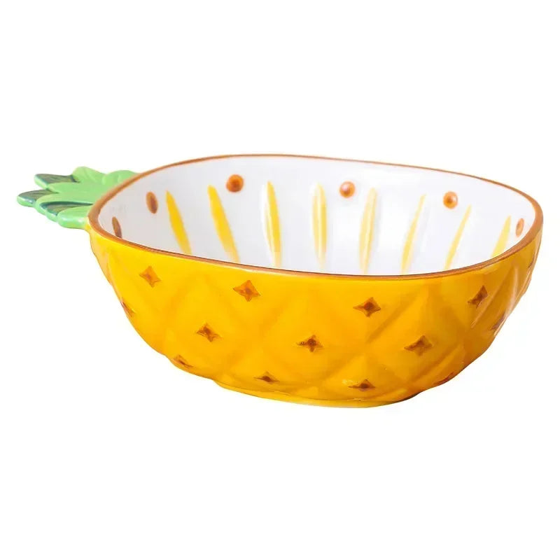 Afralia™ Ceramic Fruit Plate Set: Pineapple, Strawberry, Lemon Design for Cute Table Setting