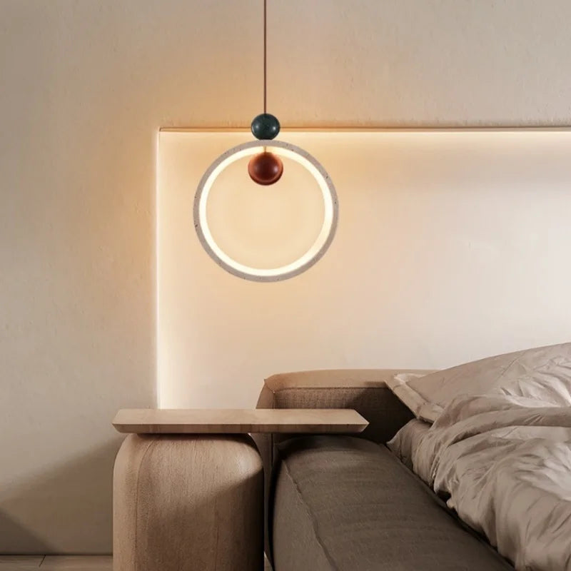 Afralia™ Yellow Travertine LED Pendant Light for Home Decor and Living Spaces