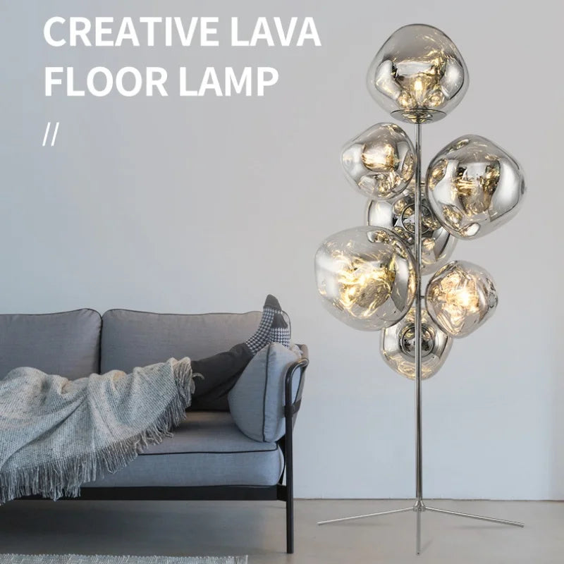 Afralia™ Nordic 7-Light E27 LED Floor Lamp for Living Room Decor