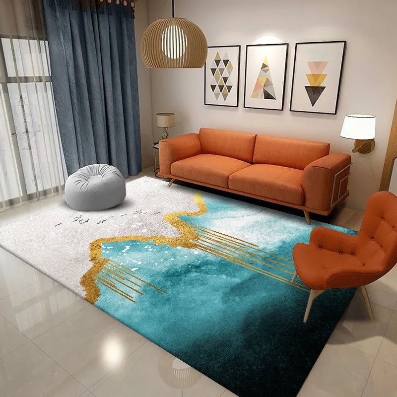 Afralia™ Nordic Velvet Carpets Luxury Living Room Bedroom Rug Anti-Slip Durable Easy Clean
