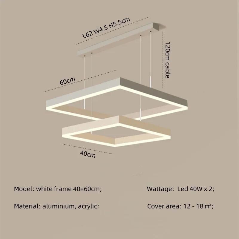 Afralia™ Modern Straight Pendant LED Light - Minimalist Painted Aluminium Chandelier