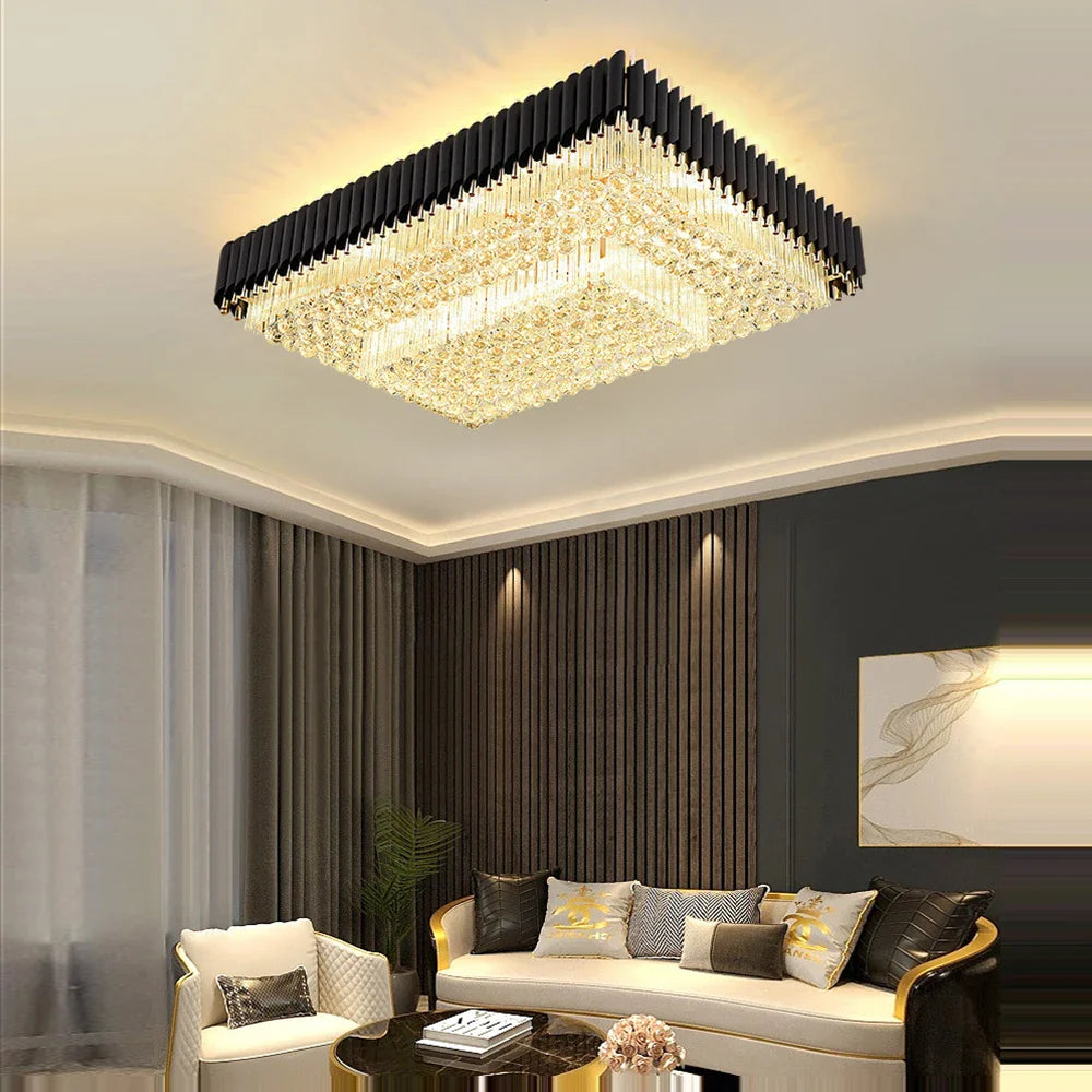 Afralia™ Luxury Nordic LED Rectangular Ceiling Light for Living Room