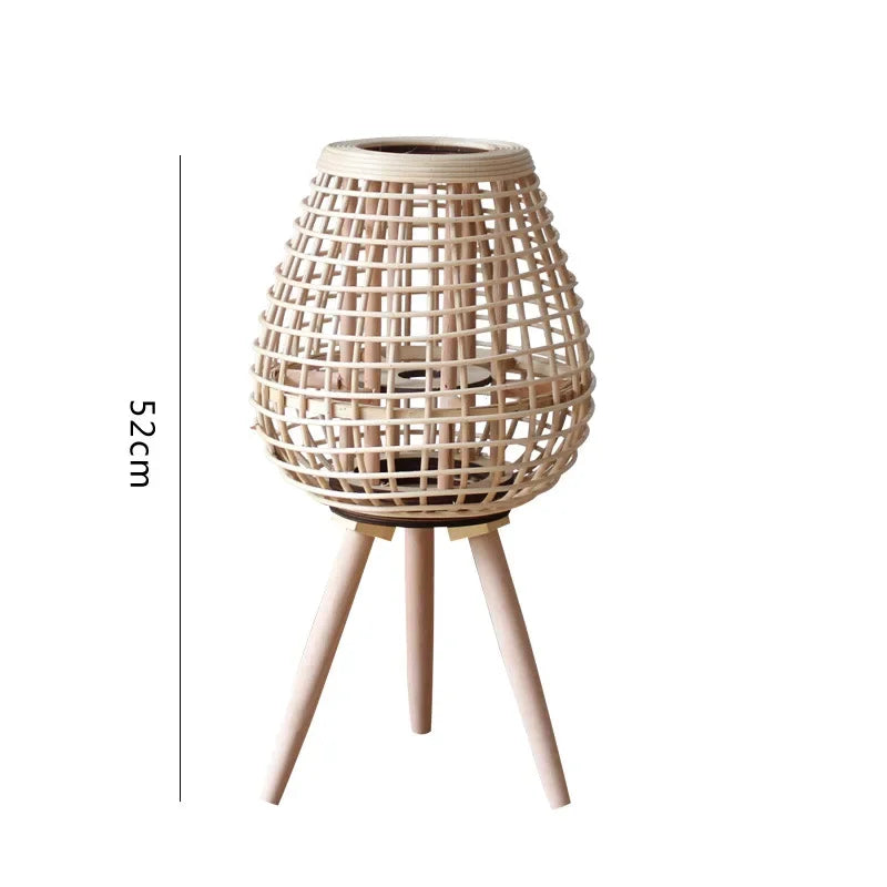 Afralia™ Wood Stand Candle Holders Japanese Nordic Style Lantern Modern Home Decor
