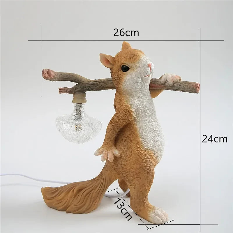 Squirrel Resin Table Lamp Afralia™ Nordic Designer Living Room Decor Bedside Light