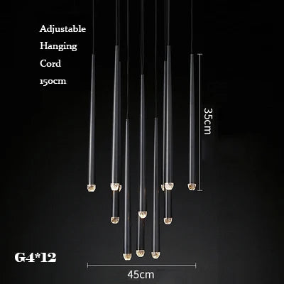 Afralia™ Gold Copper Chandelier for Living Room, Staircase, Foyer, Dining Room, Cafe, Bar