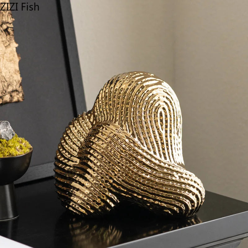 Afralia™ Abstract Ceramic Rockery Sculpture Ornament for Aesthetic Desk Decoration