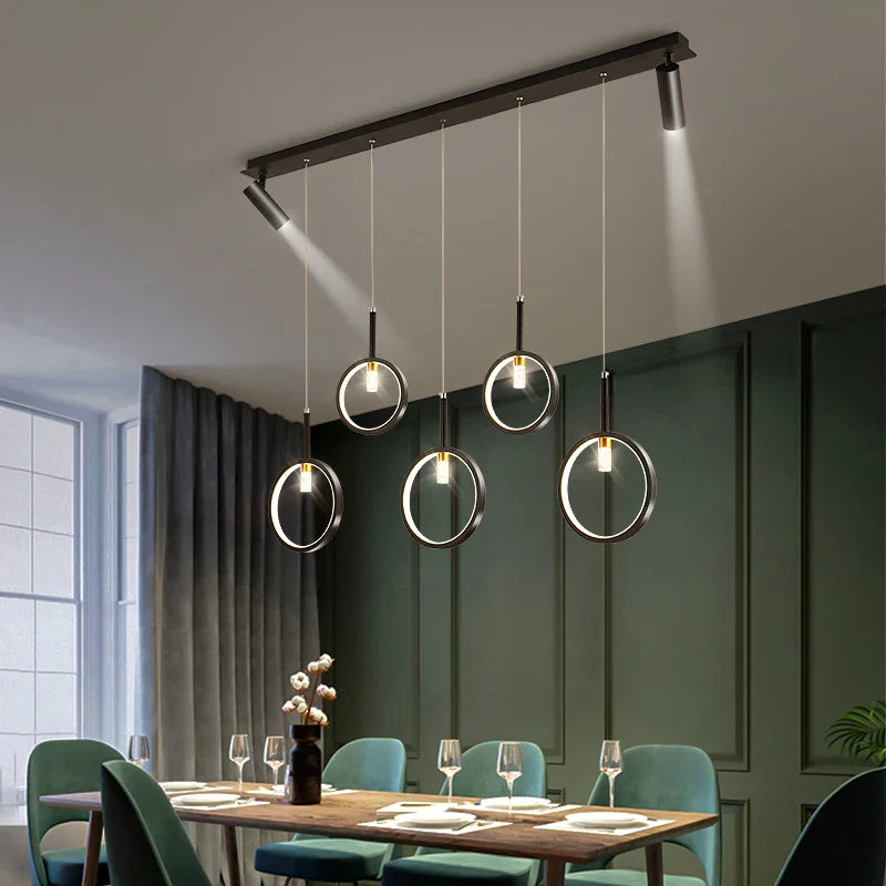 Afralia™ LED Dining Chandelier: Modern Pendant Light for Home Decor & Bar Counter