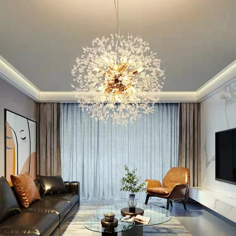 Afralia™ Modern LED Crystal Chandeliers Pendant Lighting for Living Dining Bedroom Art Decor