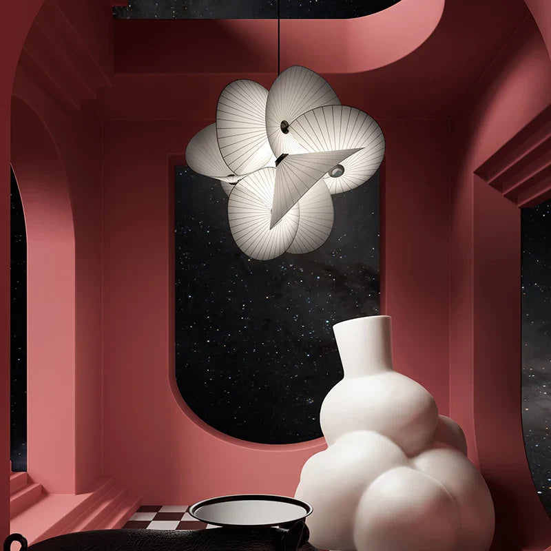 Afralia™ Cloth Minimalist LED Chandelier Ceiling Pendant for Home Decor