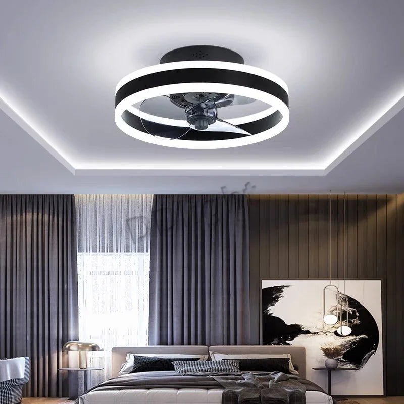 Afralia™ Smart LED Ceiling Fan Lights with Remote Control for Modern Bedroom Decor