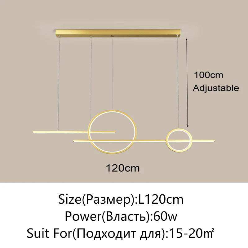 Afralia™ LED Dining Room Pendant Chandelier for Living Room, Study, and Bar Counter