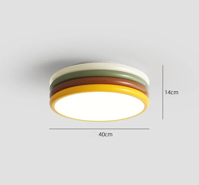 Afralia™ Color Stack Ceiling Lamp for Bedroom Kids Room LED Round Light