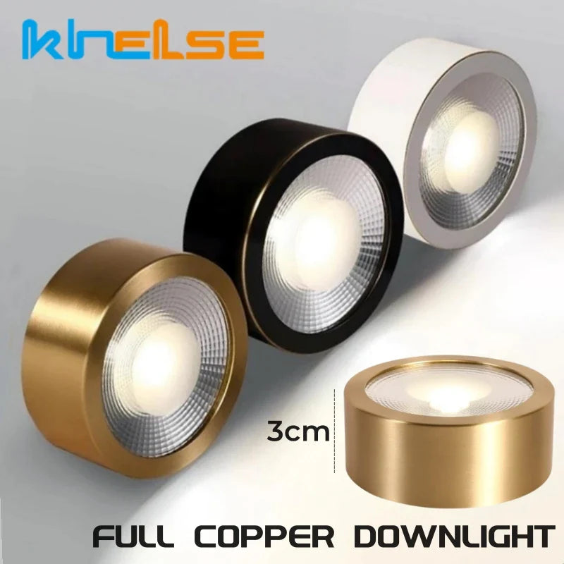 Afralia™ Copper LED Ceiling Downlights 6W/8W/10W Retro Surface Mounted Spot Lighting