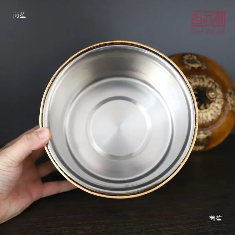 Afralia™ Tibetan Tsamba Box Butter Tea Box Storage Tank Living Room Decoration