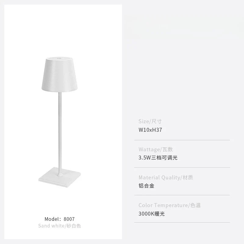 Afralia™ LED Touch Table Lamp for Home, Office, or Hospitality with USB Charging