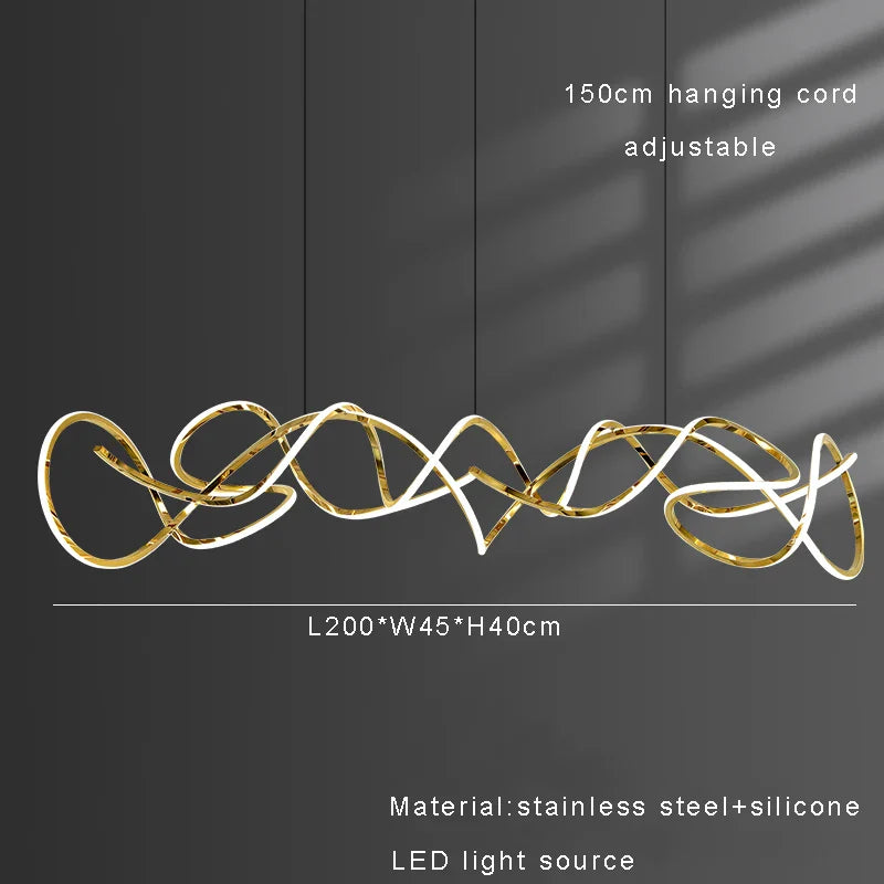 Afralia™ Stainless Steel Silicone Ceiling Chandelier - Modern Home Decor Light Fixture