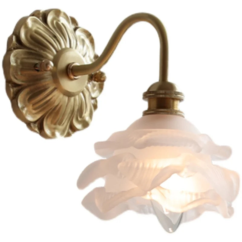 Afralia™ Frosted Glass LED Wall Light Switch Socket Copper Lampara Pared