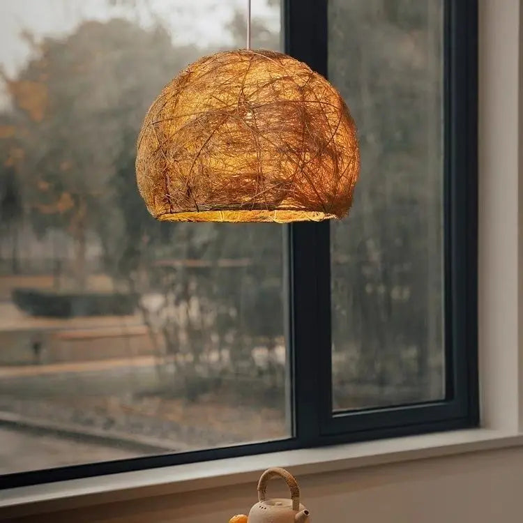 Afralia™ Handmade Rattan Bamboo Pendant Lamp for Creative Living Room Lighting