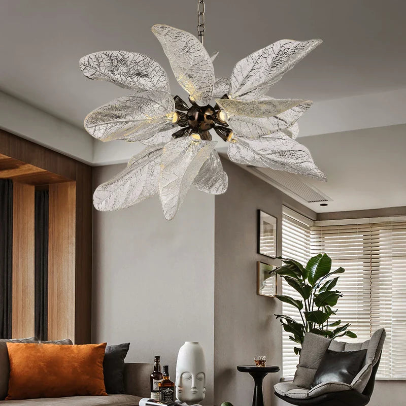 Afralia™ Luxury Leaf Petal Chandelier: Modern Hanging Lamp for Home, Living Room, and Restaurant Décor