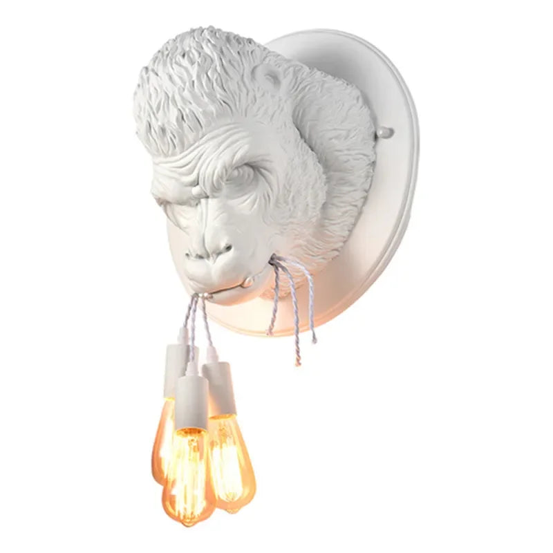 Afralia™ Nordic Gorilla LED Wall Sconce Retro Modern Wall Lamp for Bedroom Home Decor