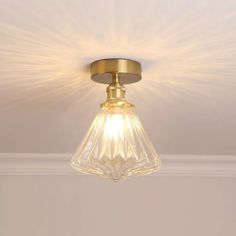 Afralia™ Diamond Glass LED Ceiling Lights - Modern Nordic Luxury Canopy Fixture