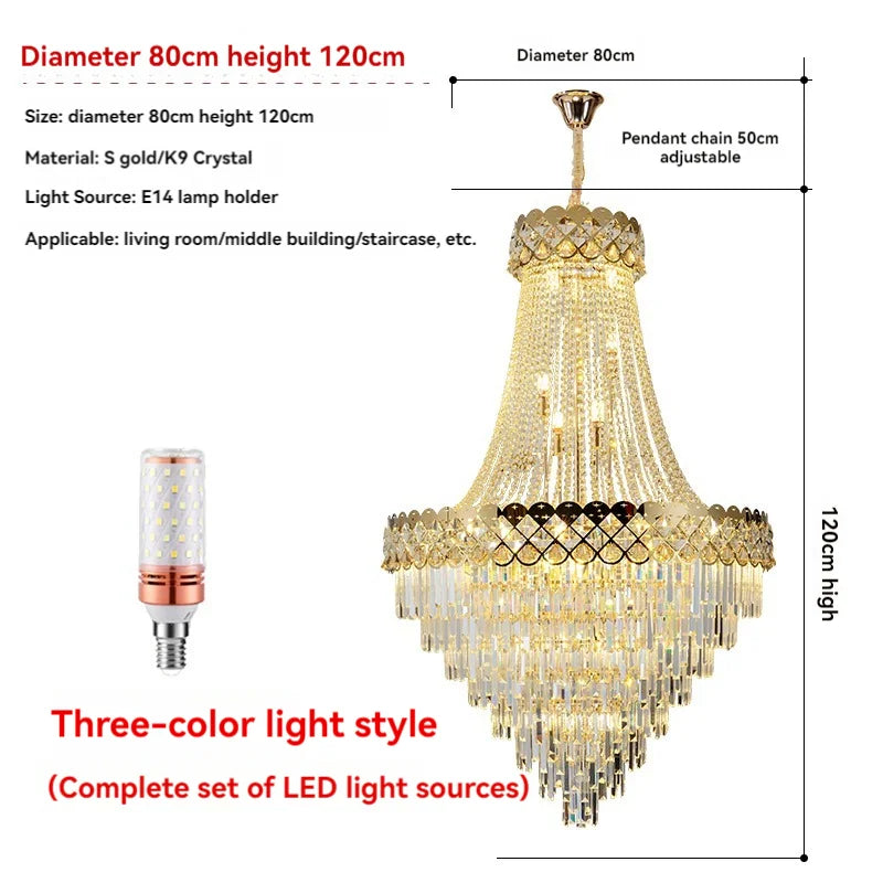 Afralia™ Crystal Chandelier: Luxury Villa Living Room Hotel Lobby Ceiling Light Fixtures