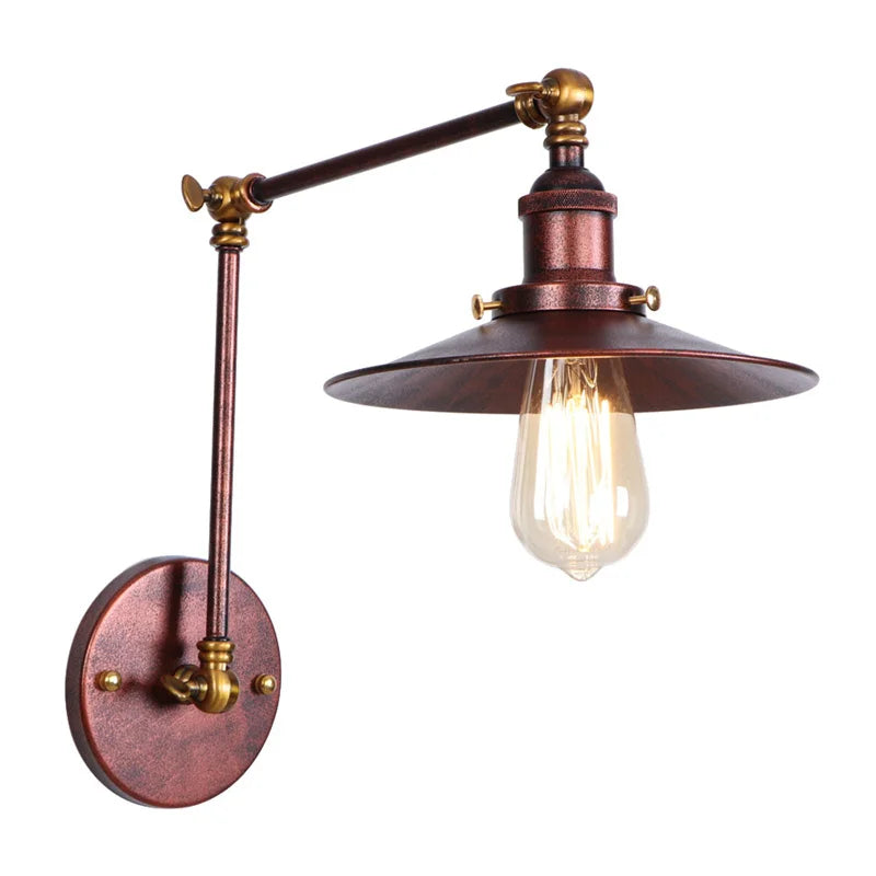 Afralia™ Rustic Vintage LED Wall Lamp with Pull Chain Switch for Stair, Restaurant, Bedroom