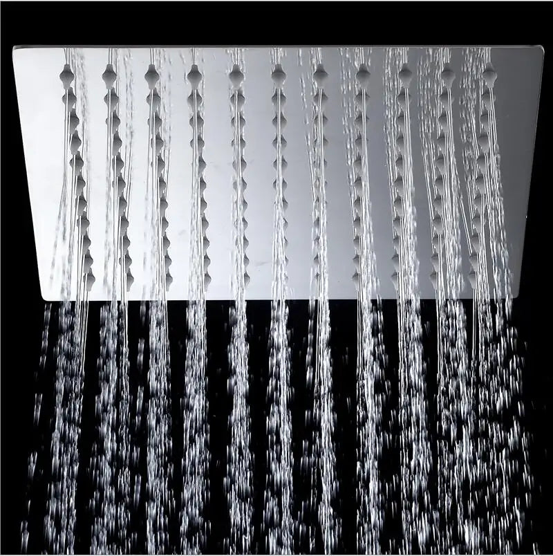 Afralia™ 20" Chrome Brass Square Rain Shower Head - Wall Mounted Bathroom Shower Head