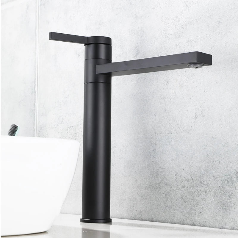 Afralia™ Tall Style Basin Faucet Deck Mounted Single Handle Mixer Tap Chrome Black Gold