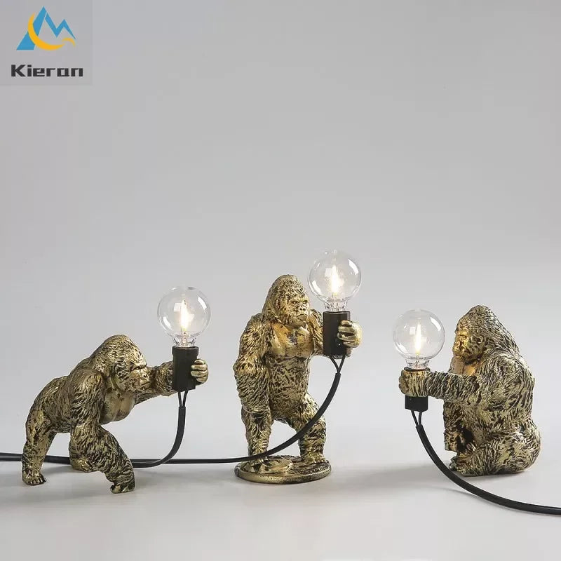 Afralia™ King Kong LED Desk Lamp - Resin Living Room Floor Lamp