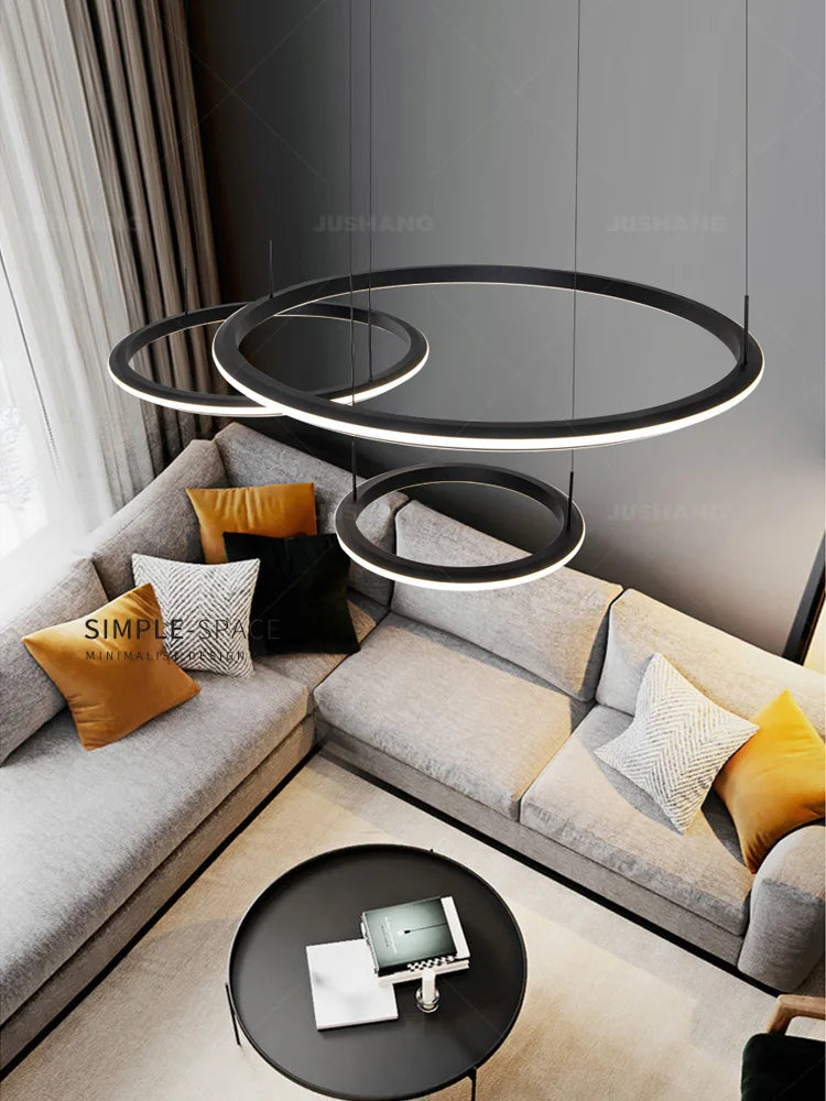 Afralia™ Modern Luxury Ring Chandelier for Living Room, Bedroom, and Restaurant