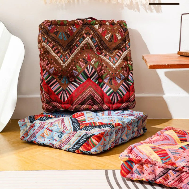 Afralia™ Boho Square Floor Pillows for Adults and Kids - Large Seating Cushions for Home Decor